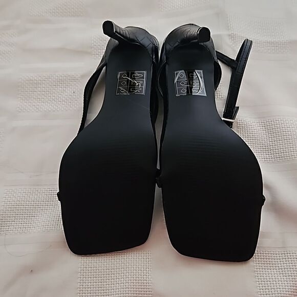 Public Desire Women's Strappy Square Open Toe Heel Shoes Size 6 Black - Picture 7 of 16